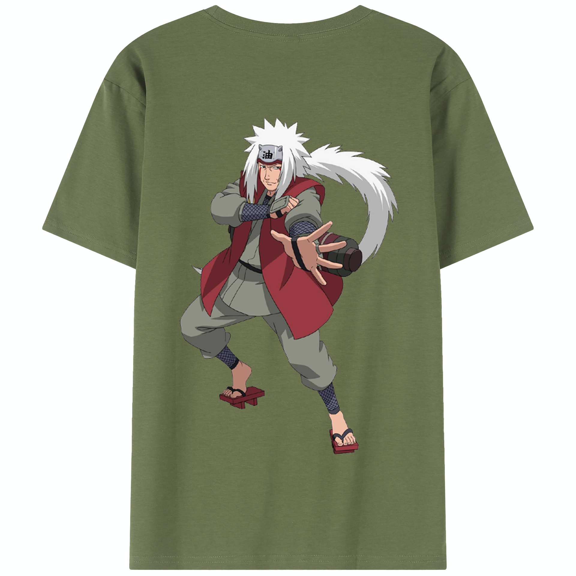 （画像用） NARUTO -ナルト- 自来也（じらいや） Jiraiya 綿100％半袖Tシャツ（背面プリント）